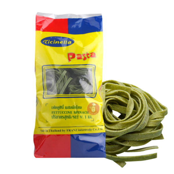 Ticinella Spinach Fettucine 1Kg - เฟตตูชินีผักโขม 1 กก